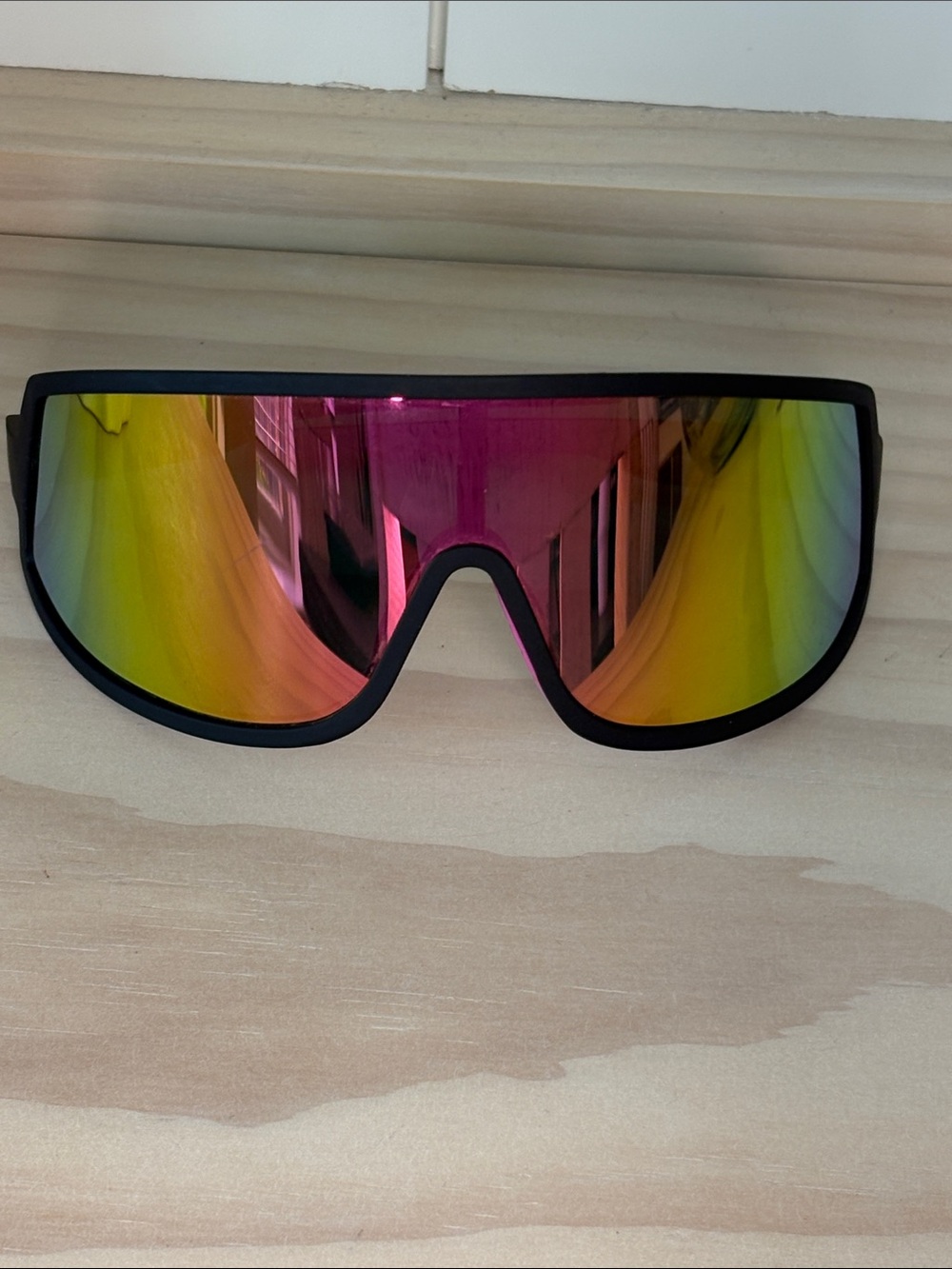 Goodr Sport Shield Sunglasses with Rainbow Mirror Lens- Unisex Sunglasses - Picture 6 of 7